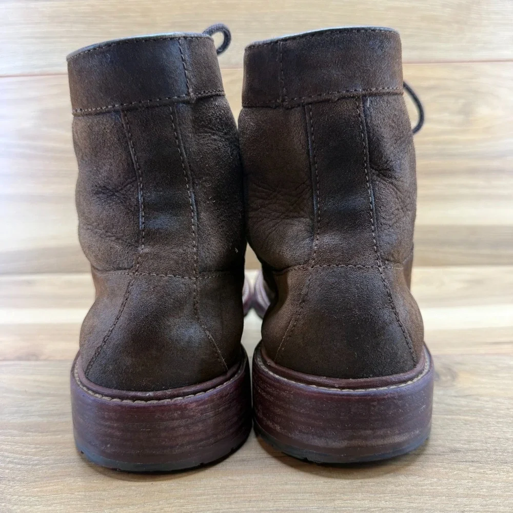 Johnston & Murphy Collection Cap Toe Boot Mens 10.5 M Brown Nubuck Faux Fur